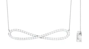 0.75 CT Certified Moissanite Infinity Necklace in Pave Setting