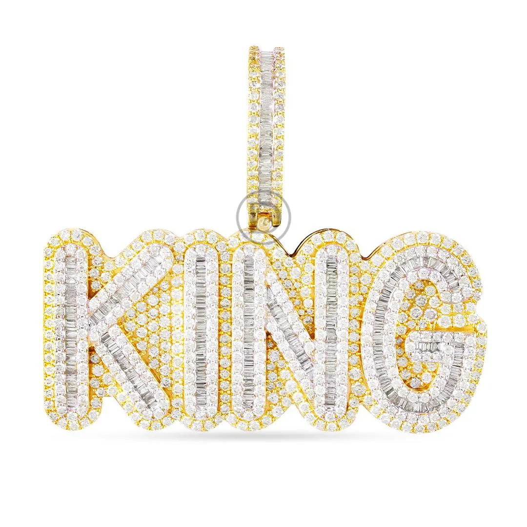 10K Yellow Gold KING Pendant With 10.09CT Diamonds