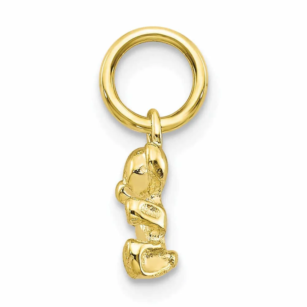 10k Yellow Gold Polished Teddy Bear Pendant