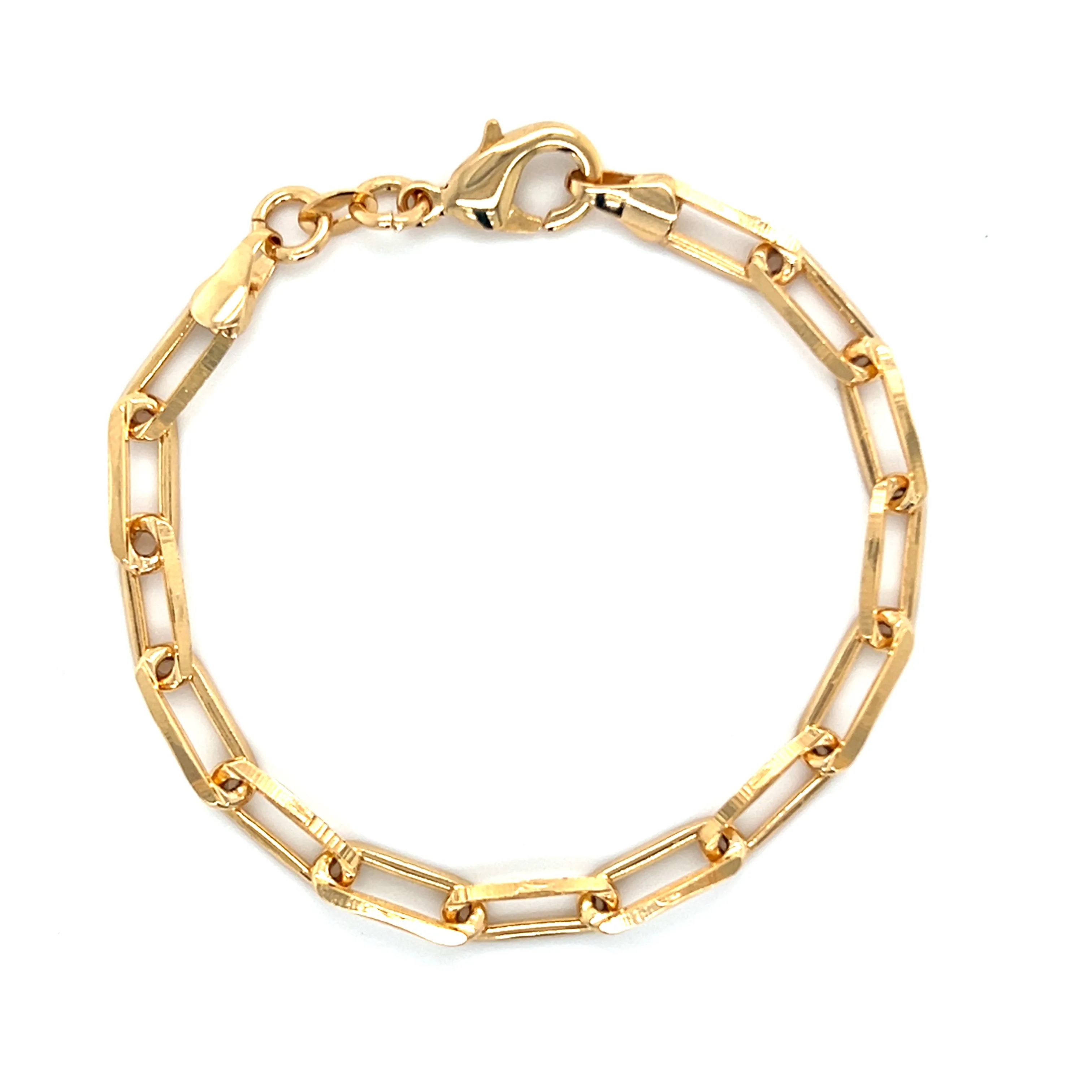 10mm Gold / Rhodium Filled Paperclip Bracelet