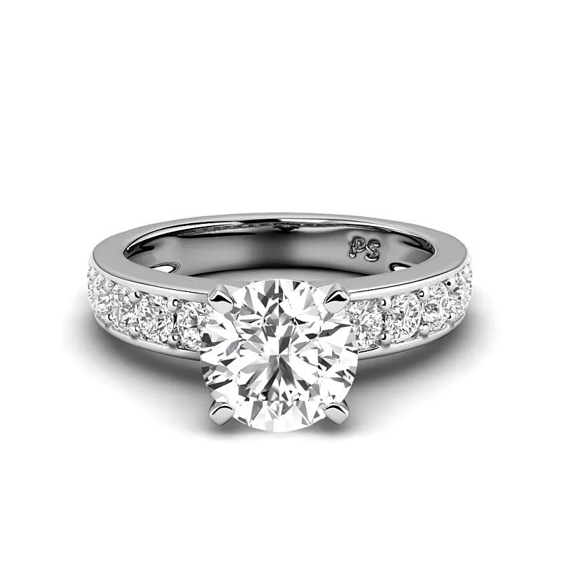 1.25-3.75 CT Round Cut Lab Grown Diamonds - Engagement Ring