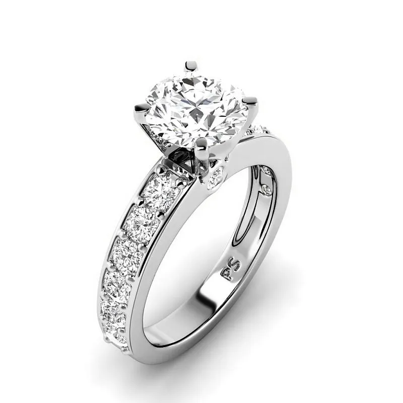 1.25-3.75 CT Round Cut Lab Grown Diamonds - Engagement Ring