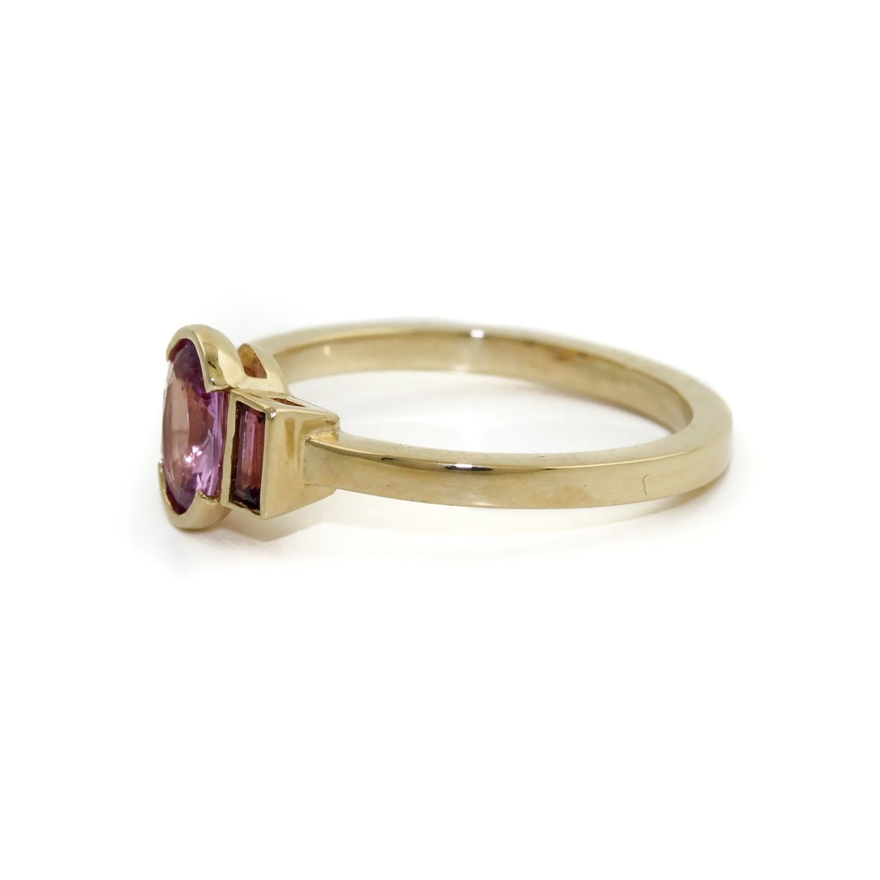 14k Gold x Pink Sapphire & Grape Garnet Engagement