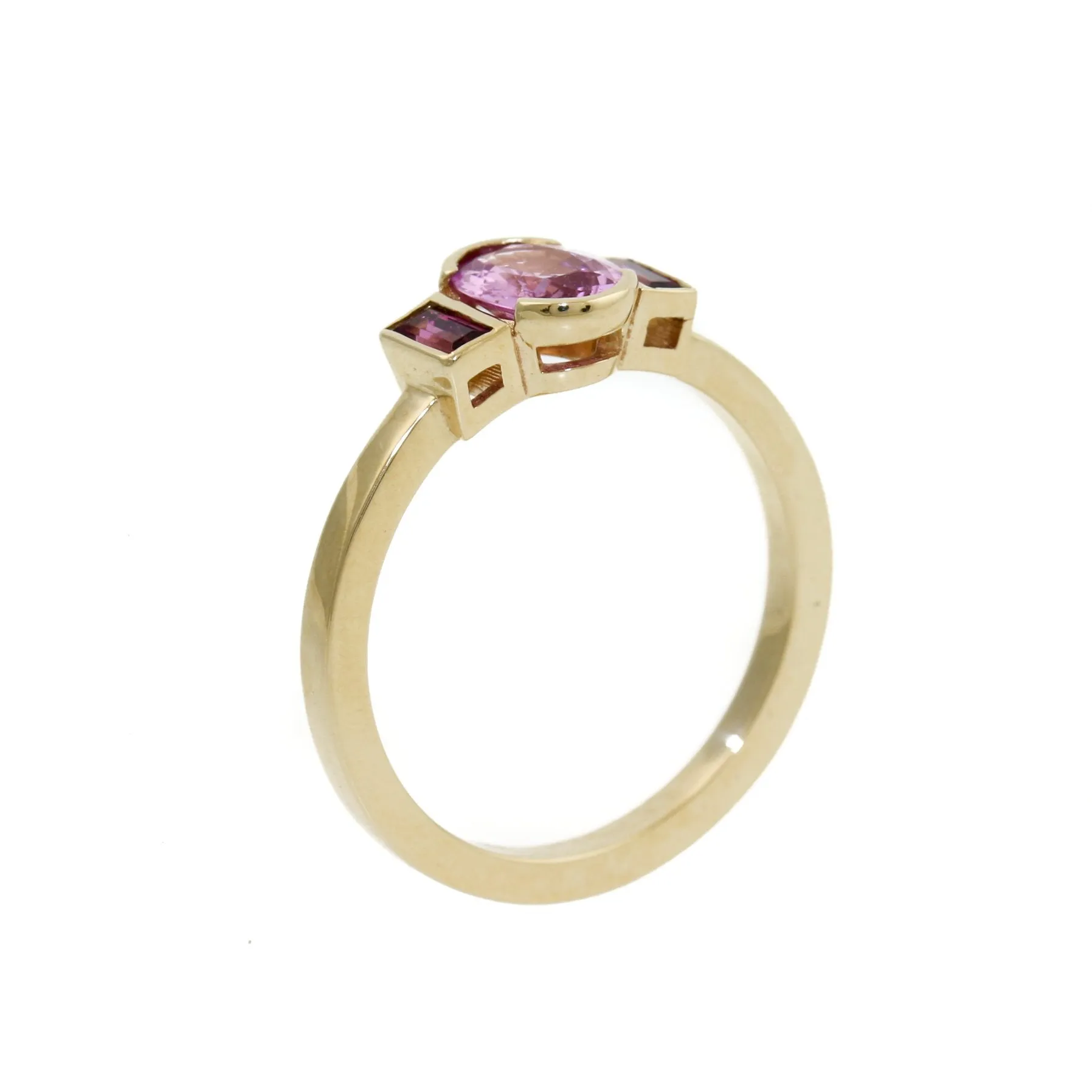 14k Gold x Pink Sapphire & Grape Garnet Engagement