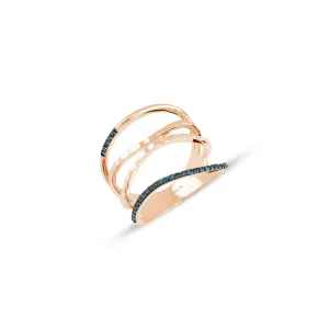 14K Solid Gold Winter Frosting Ring with Blue Diamonds – Sparkling Elegance in White, Yellow, or Rose Gold