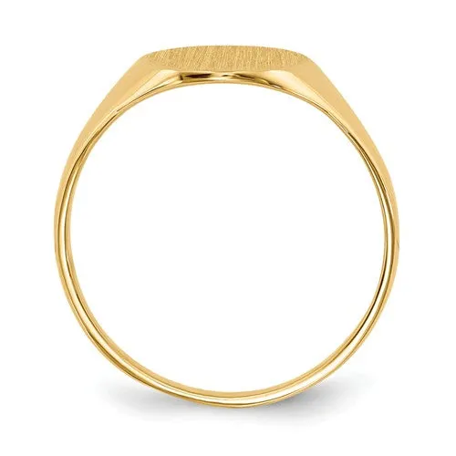 14k Yellow Gold Solid 10mm Oval Signet Ring (Ladies Sizes)