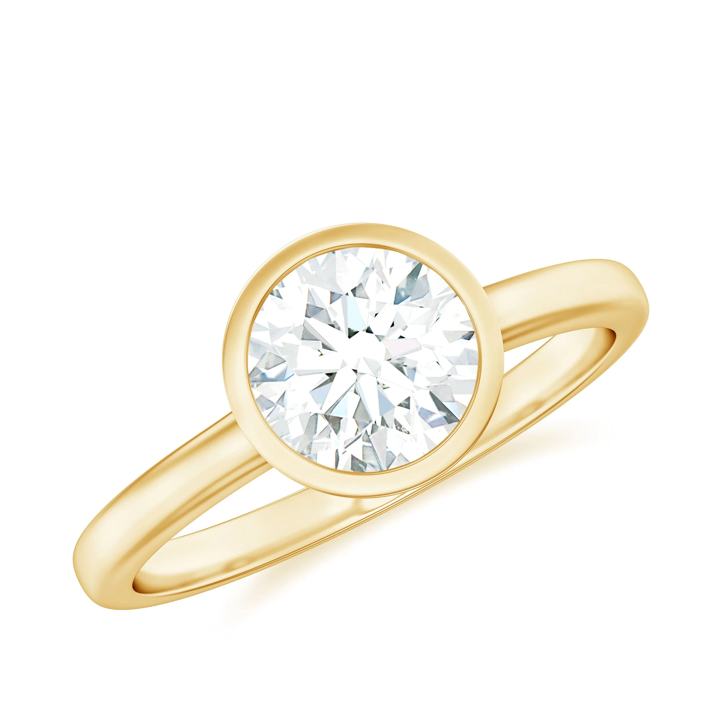 1.50 CT Bezel Set Moissanite Simple Solitaire Ring