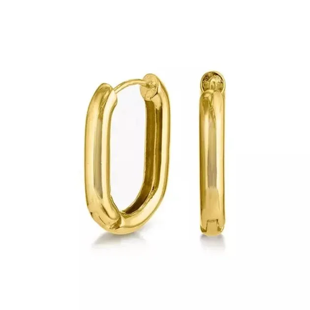 18K Gold-Filled Oval Link Hoop Earrings