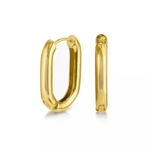 18K Gold-Filled Oval Link Hoop Earrings