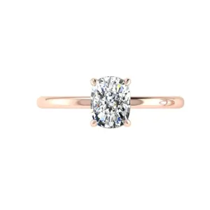 18K Rose Gold Cushion Solitaire Custom Engagement Ring