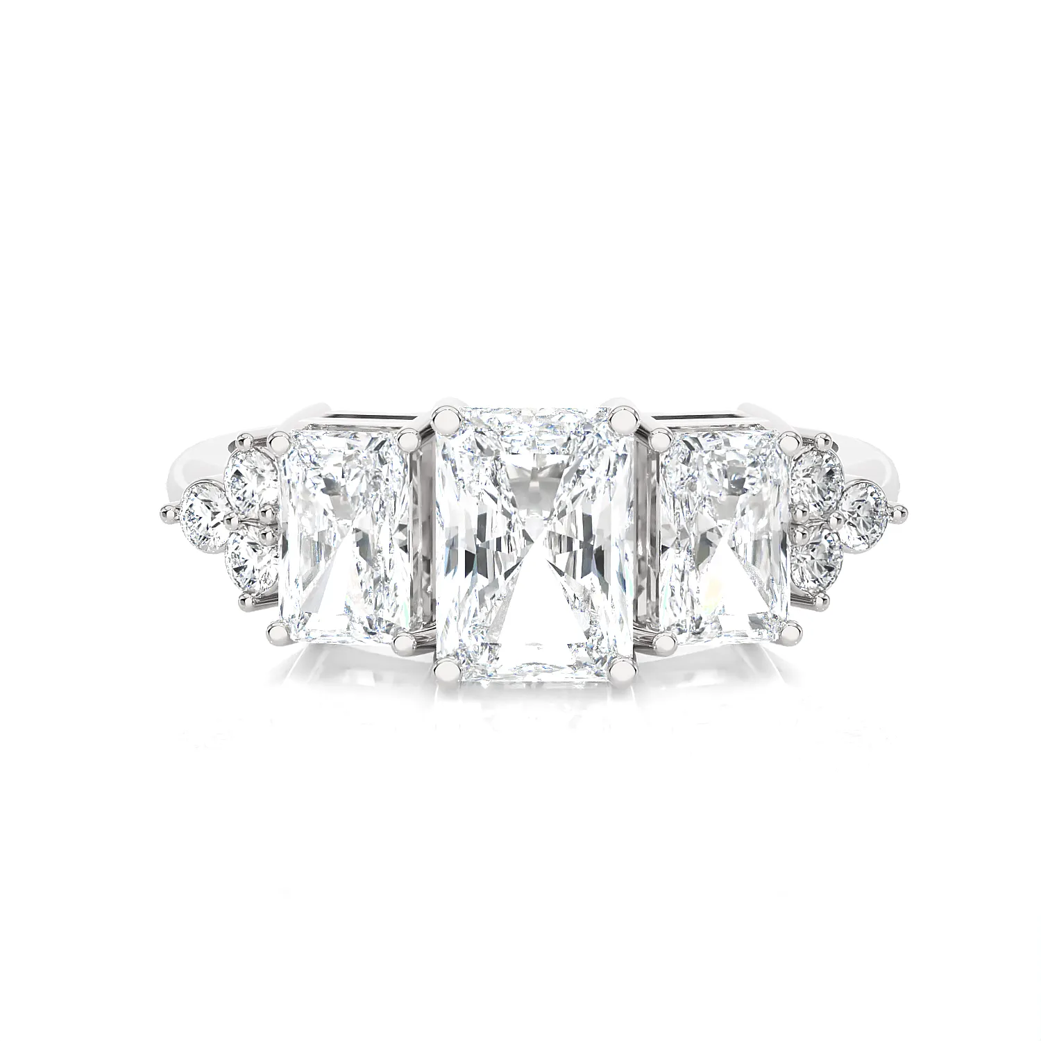 2 ctw Emerald-Cut Three Stone Lab Grown Diamond Ring