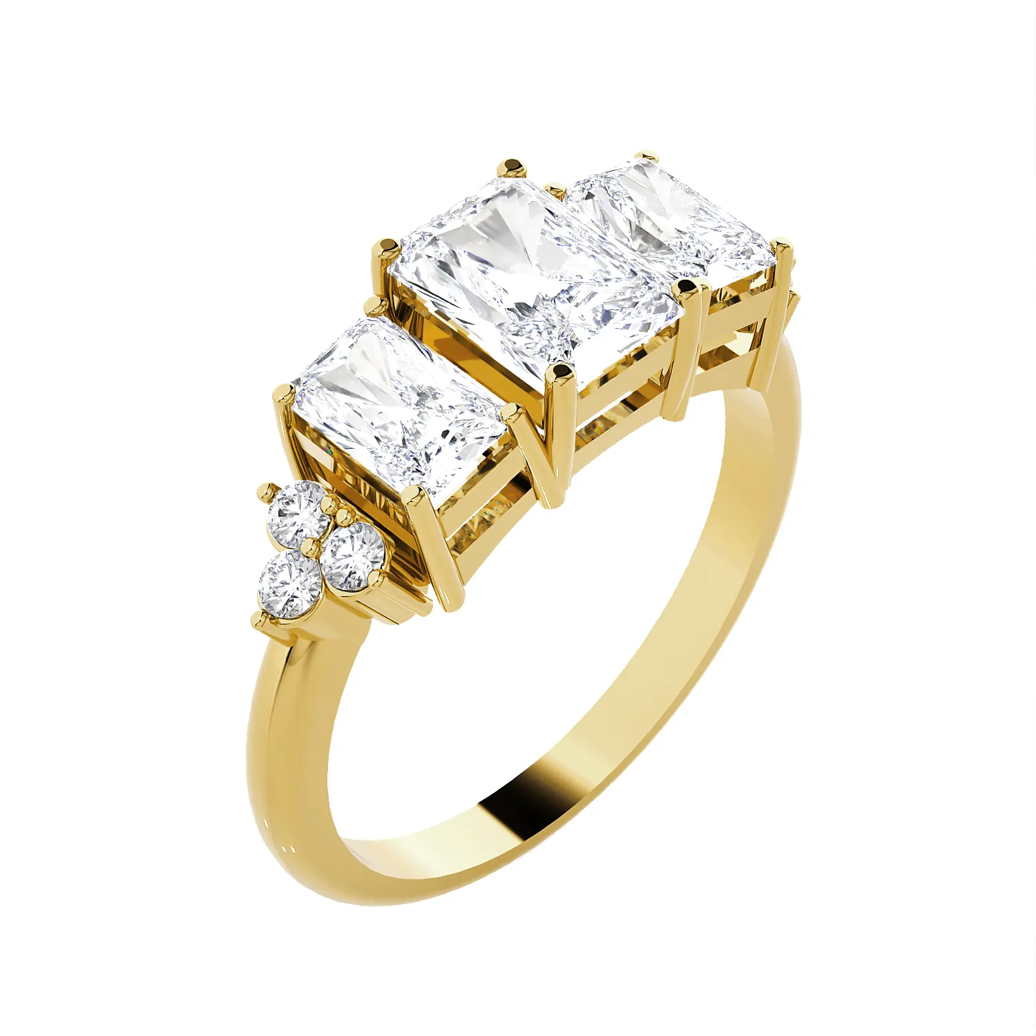 2 ctw Emerald-Cut Three Stone Lab Grown Diamond Ring