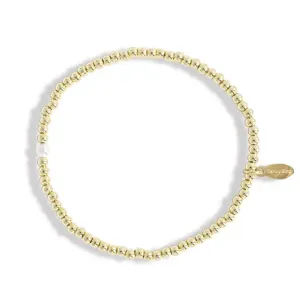 4mm Gold Single 4mm Pearl Gold Filled Beaded Bracelets