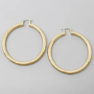 60mm Basic Pipe Metal Hoop Earrings