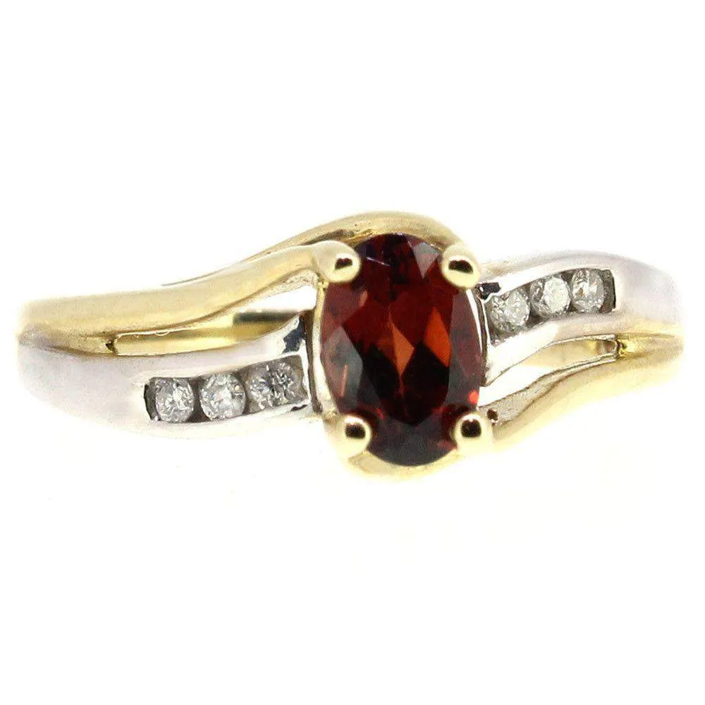 9 Carat yellow Gold Diamond and Garnet Dress Ring