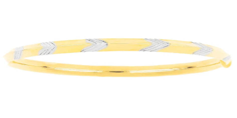 9ct Yellow Gold Silver Filled 65mm Knife Edge Bangle