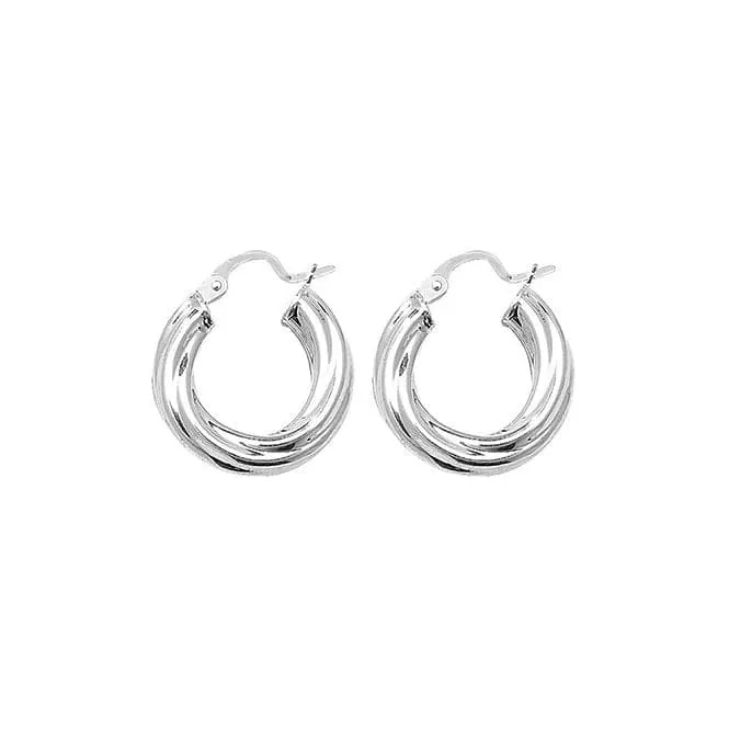 Acotis Silver Hoop Earrings Twisted G5971