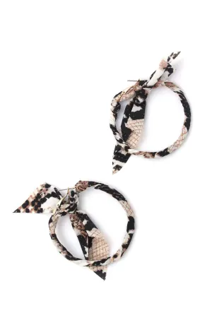 Animal Print Pattern Bow Hoop Earring