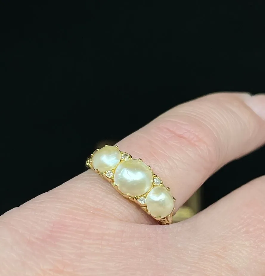 Antique Pearl and Diamond Ring by Payton, Pepper & Sons