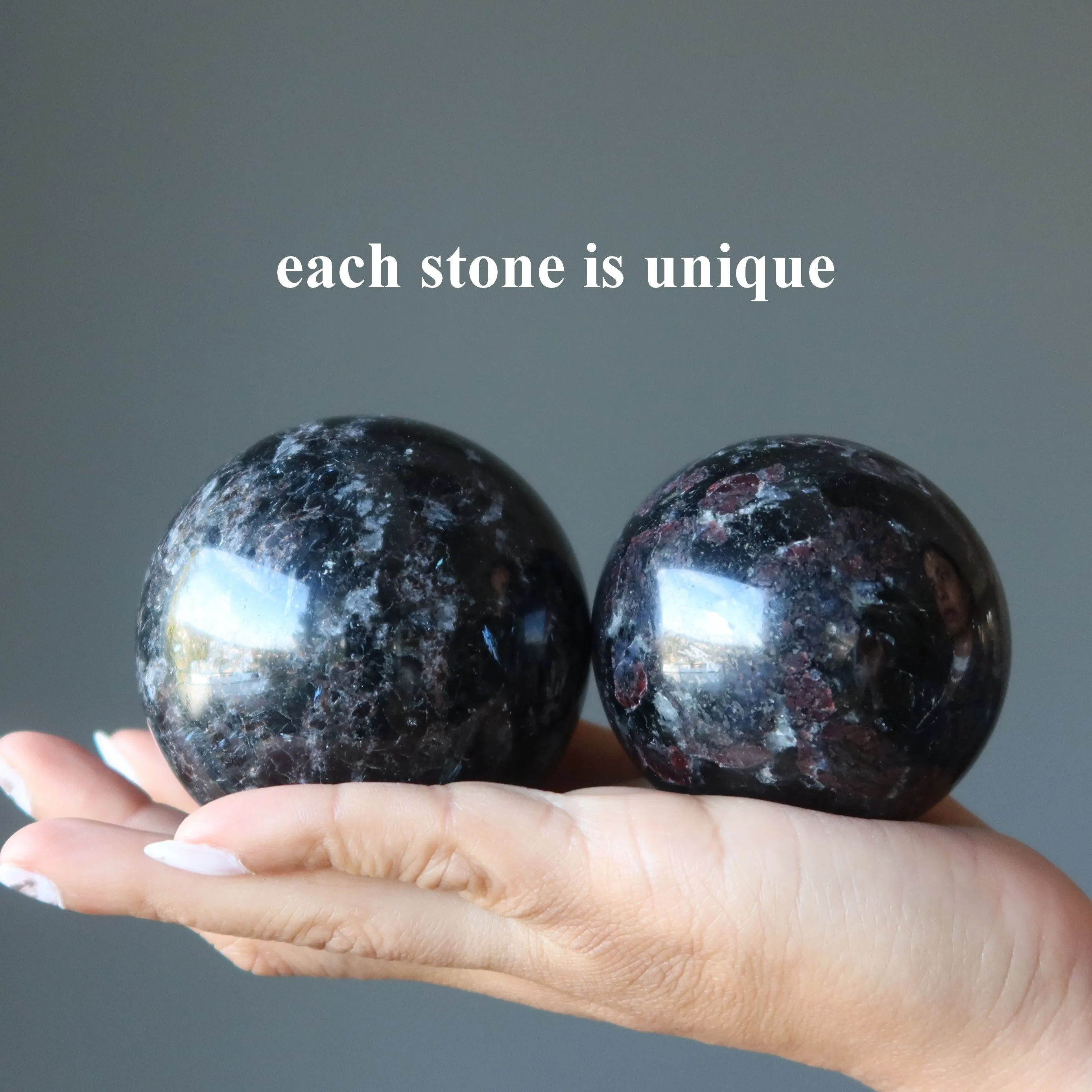 Arfvedsonite Sphere Garnet Desire Crystal Ball