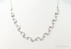 Art Deco Cubic Zirconia Sterling Silver Necklace