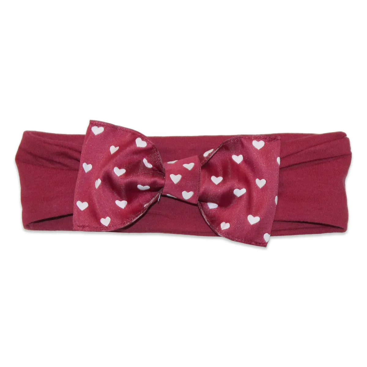 Atlanta Hosiery Infant Heart Bow Headband - Garnet