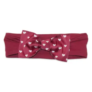 Atlanta Hosiery Infant Heart Bow Headband - Garnet