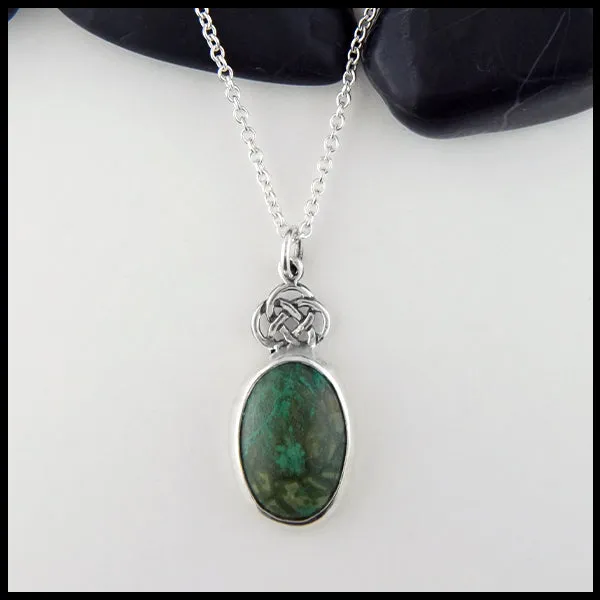 Azurite Chrysocolla Josephine's Knot Pendant