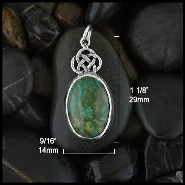 Azurite Chrysocolla Josephine's Knot Pendant