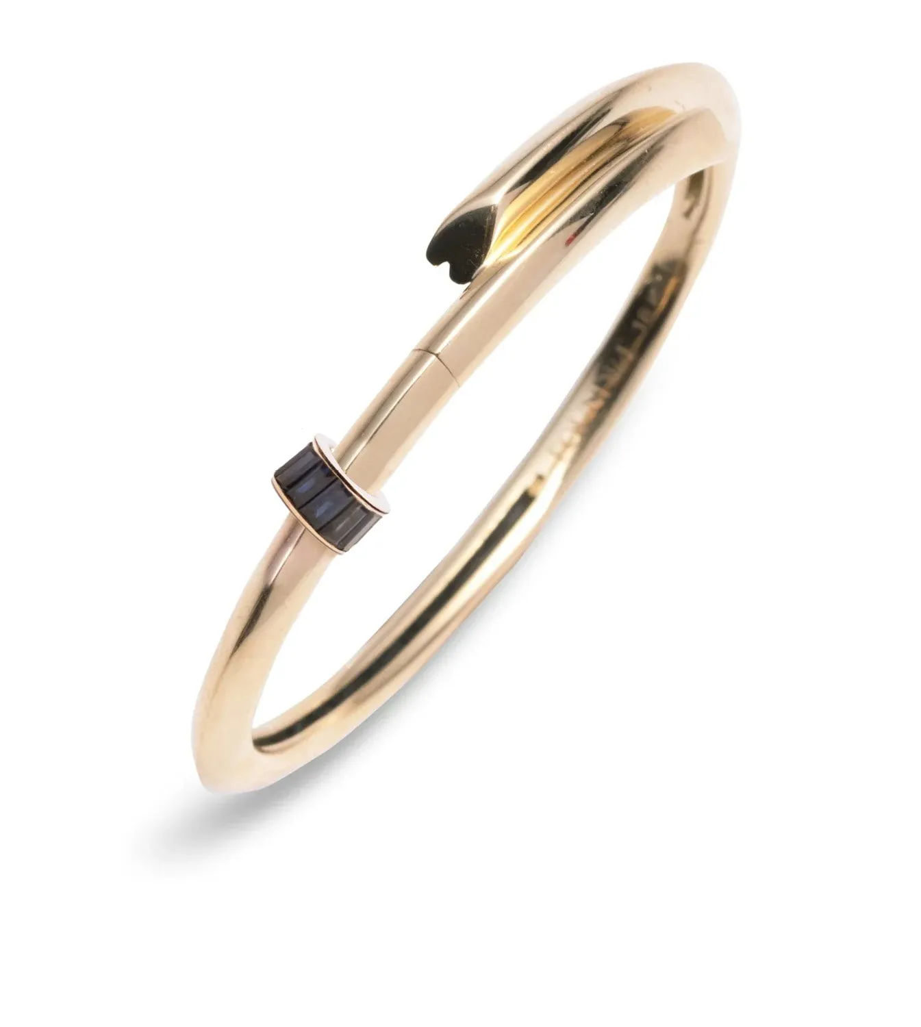 Baguette Blue Sapphire - Love : Heart Beat Strong Heart Bangle