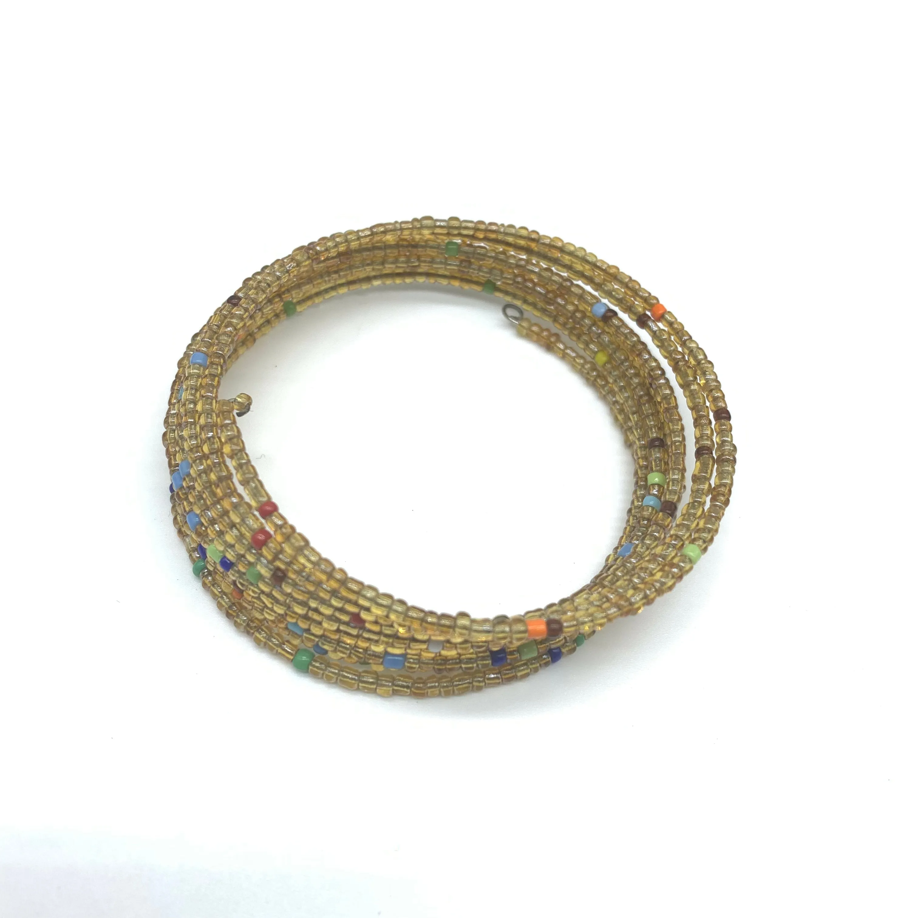 Beaded Coil Bracelet-Gold 2