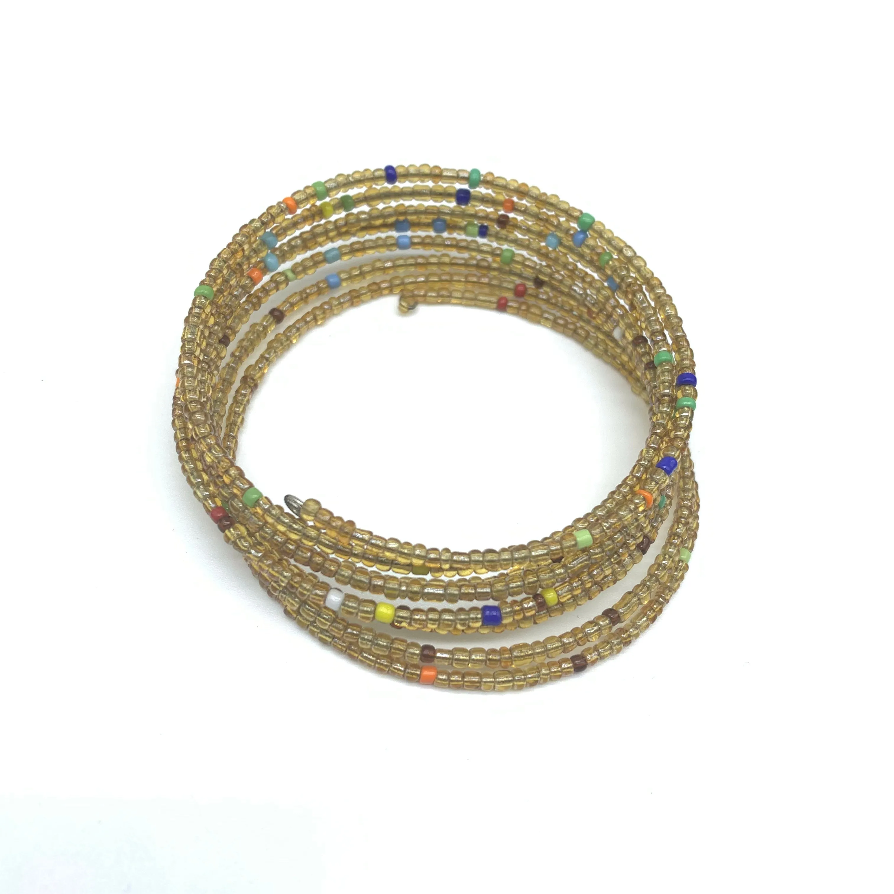 Beaded Coil Bracelet-Gold 2