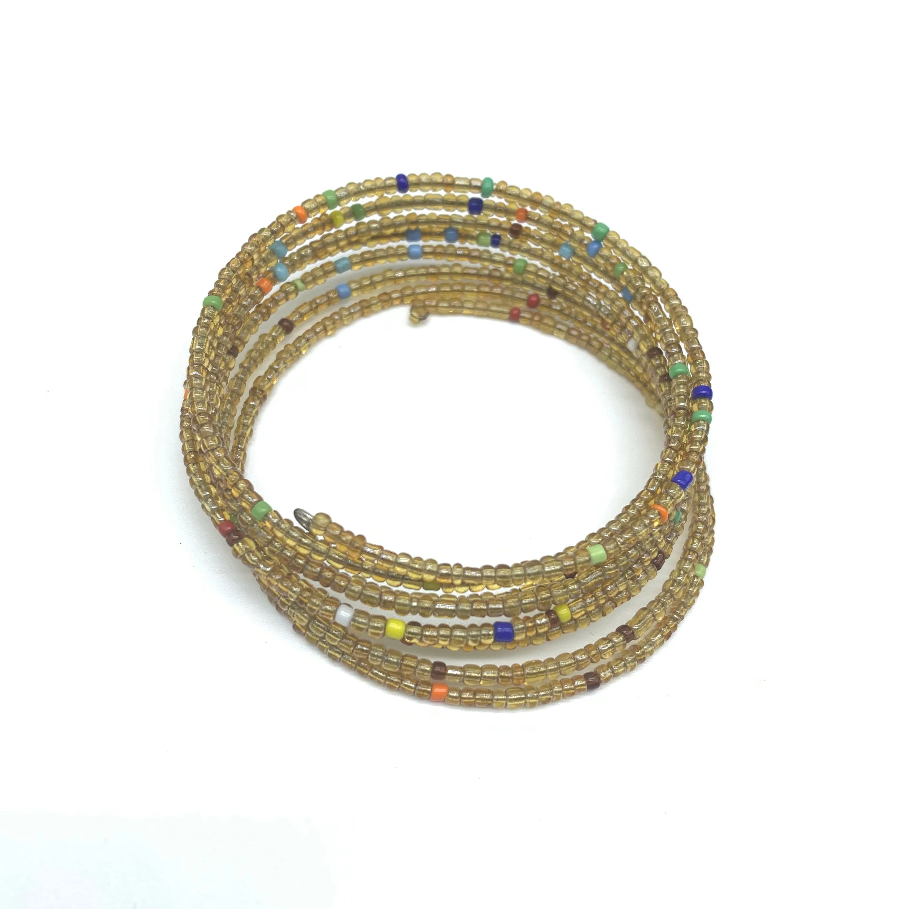 Beaded Coil Bracelet-Gold 2