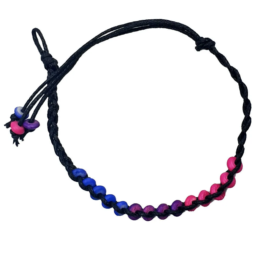 Bisexual Flag Ceramic Bead Friendship Bracelet