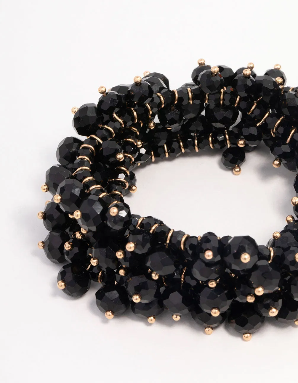 Black Beaded Textured Bracelet