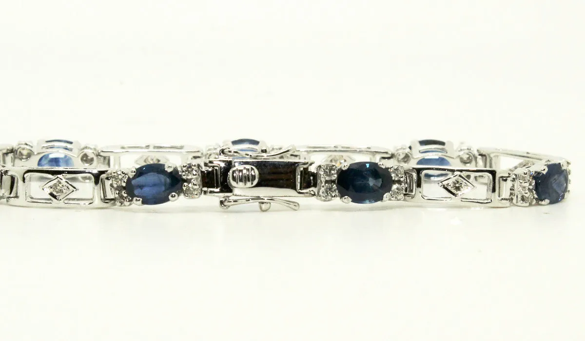 BLUE SAPPHIRE AND DIAMOND PARALLEL BRACELET AD NO.1240