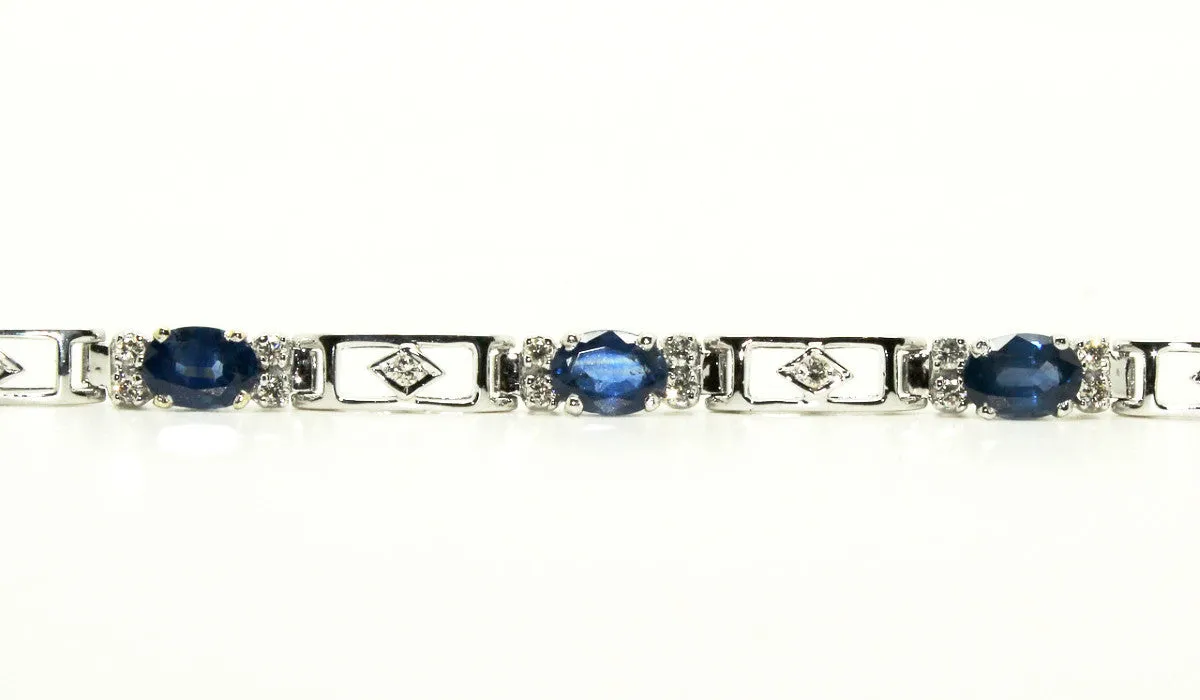 BLUE SAPPHIRE AND DIAMOND PARALLEL BRACELET AD NO.1240