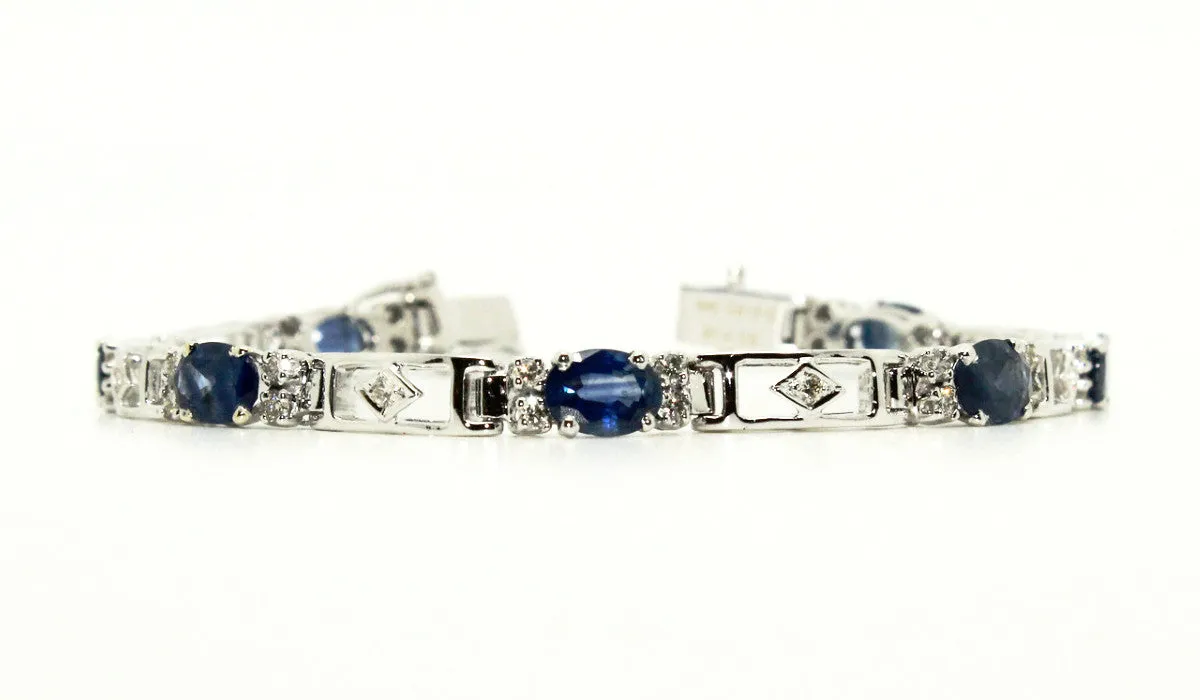 BLUE SAPPHIRE AND DIAMOND PARALLEL BRACELET AD NO.1240