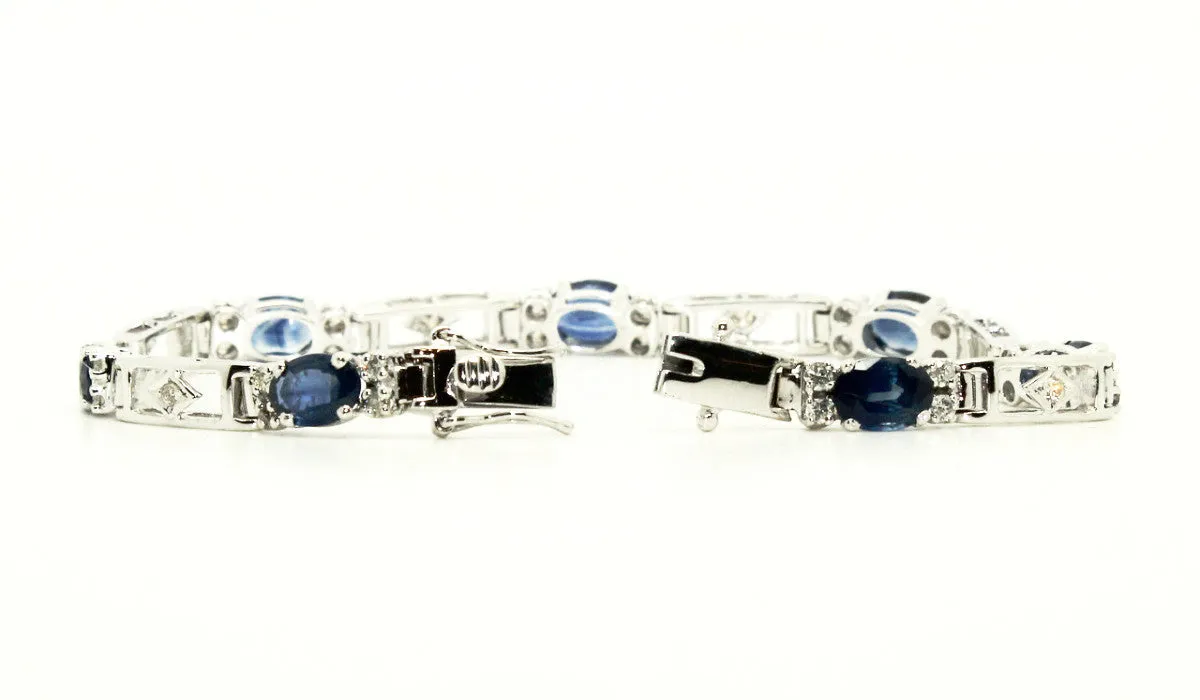 BLUE SAPPHIRE AND DIAMOND PARALLEL BRACELET AD NO.1240