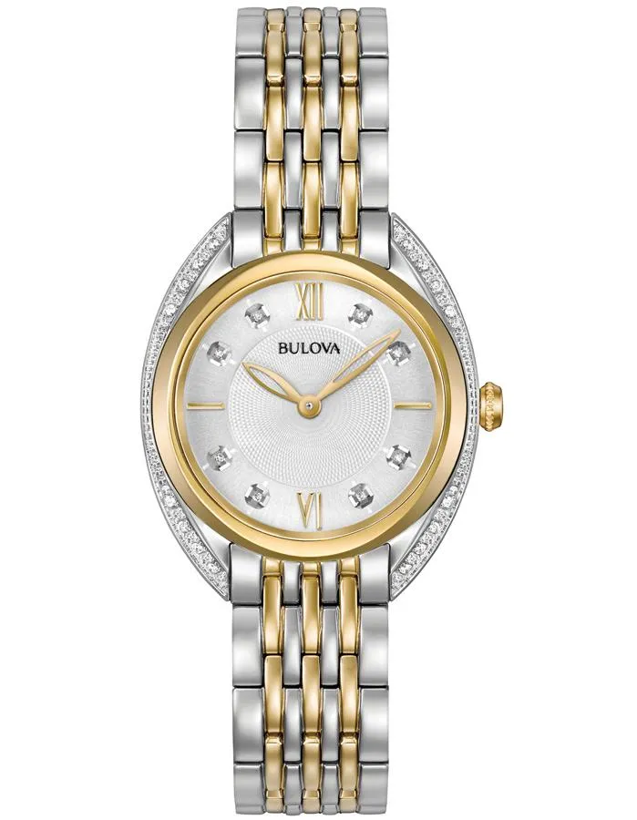 Bulova Womens Diamond Watch - Stainless Steel - Two-Tone - Bracelet - 30m