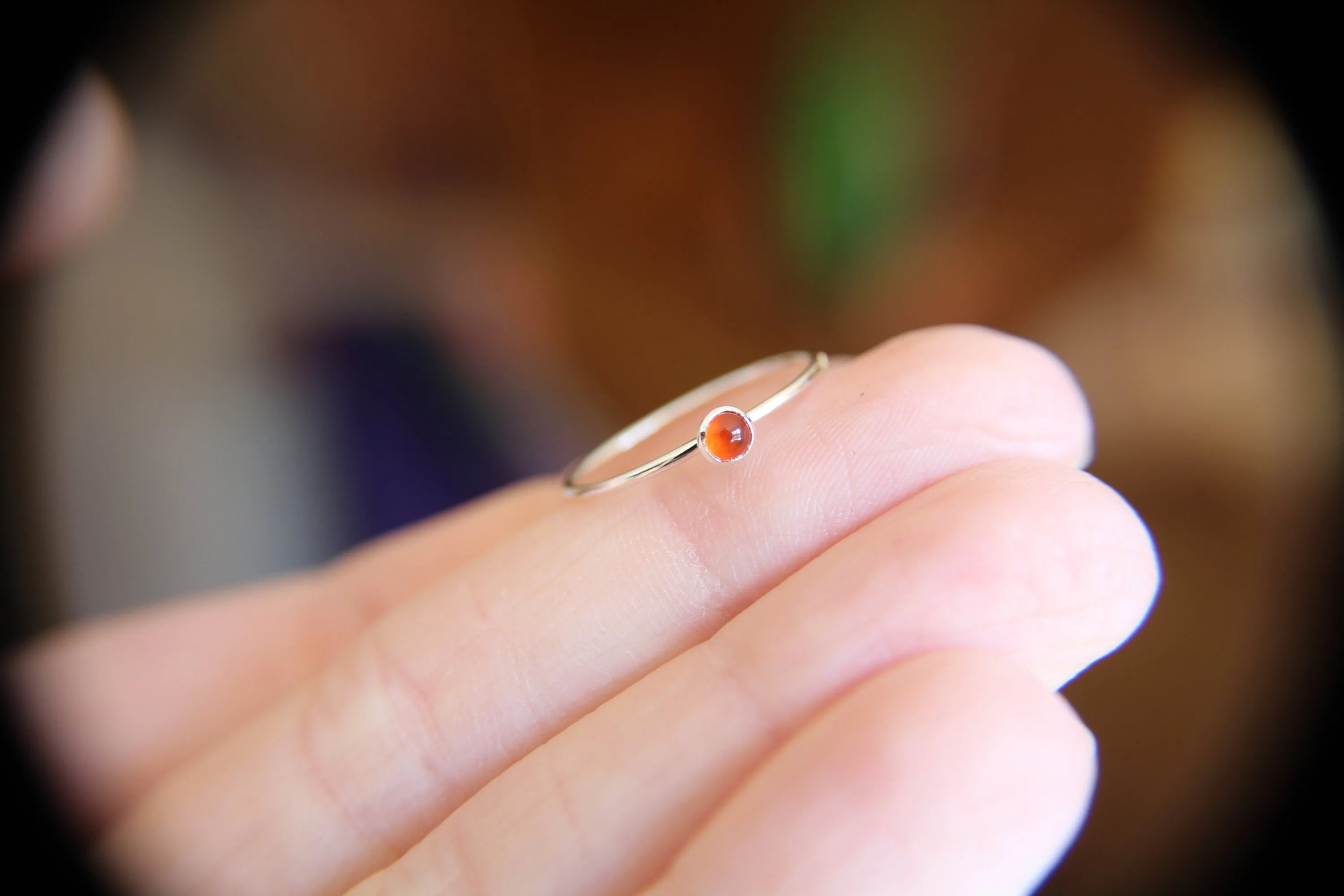 Carnelian Ring, Gemstone Ring, Tiny Carnelian Ring, Red, Modern, Simple, Everyday, Gift, Gemstone Jewelry, Natural Stone, Stacking Ring