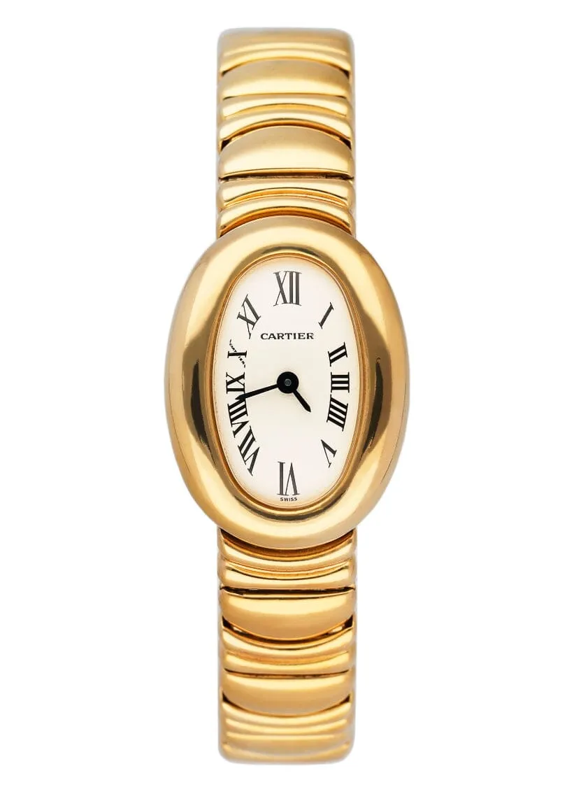 Cartier Baignoire Mini W15109D8 / 1960 18k Yellow Gold Ladies Watch Box Papers