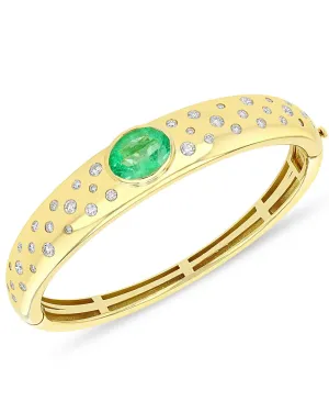 Catch the Light Diamond and Emerald Cuff