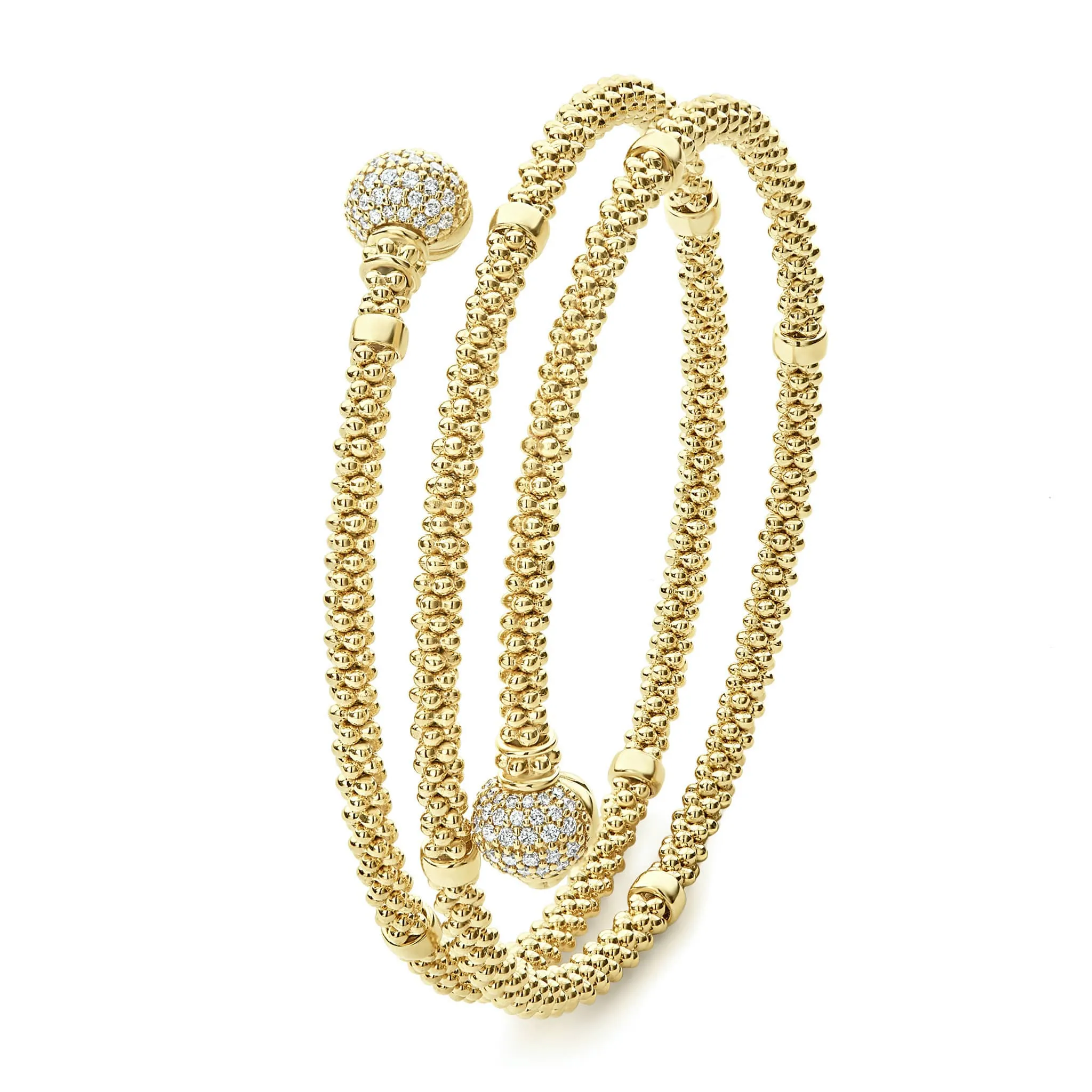 Caviar Gold 18K Gold Wrap Diamond Bracelet