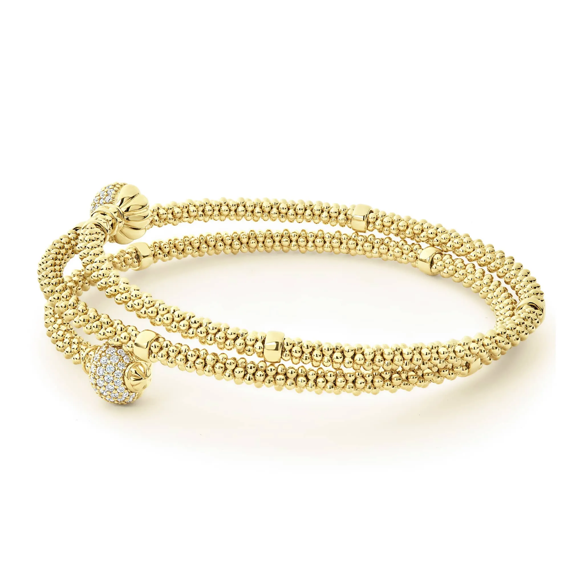 Caviar Gold 18K Gold Wrap Diamond Bracelet