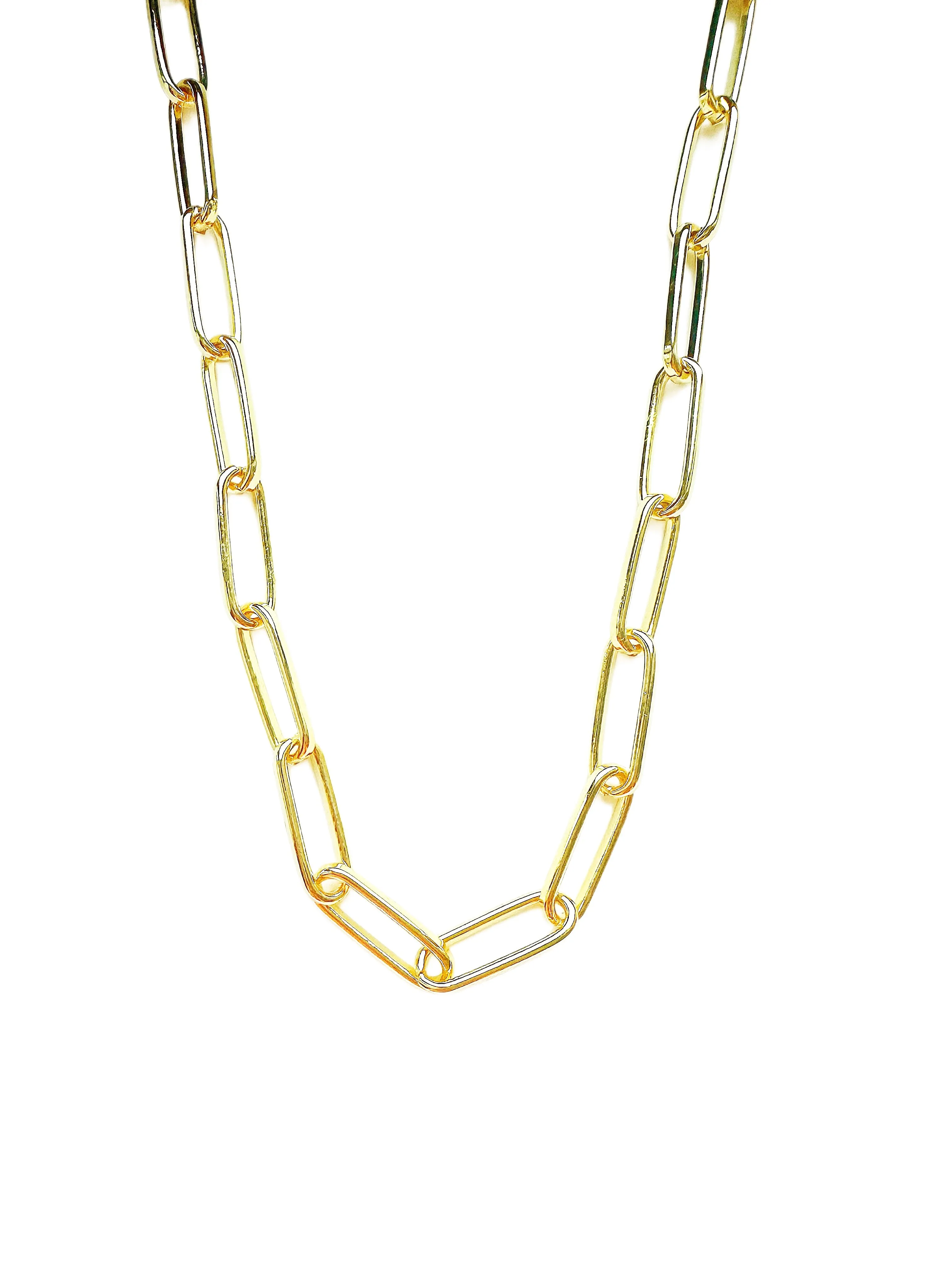 Chunky Gold-filled Paper Clip Base Necklace