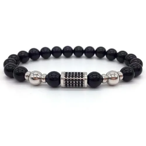 Classy Men Rose Gold/Black Bar Bracelet