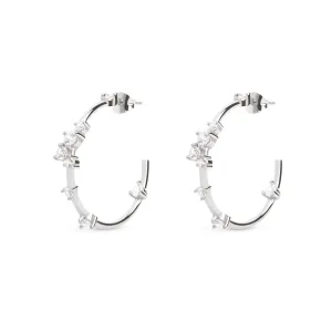 Comete Hoop Silver Earrings