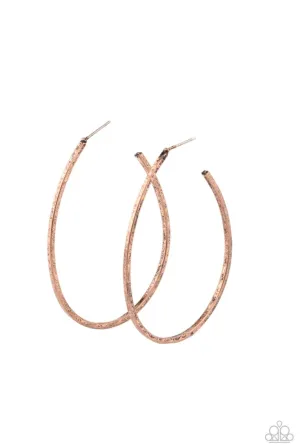 Cool Curves Copper Hoop Earrings - Paparazzi Accessories