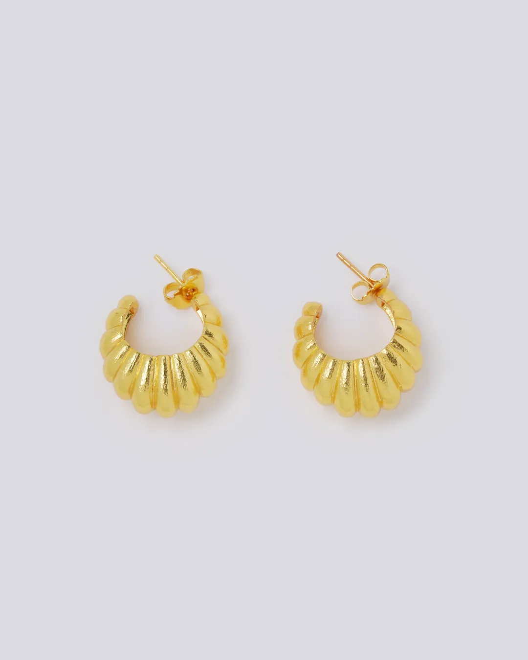 Croissant Dome Hoop Earrings